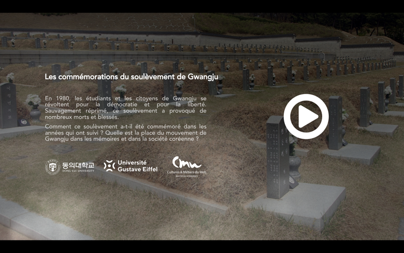 Screenshot of Les Commémorations documentary website